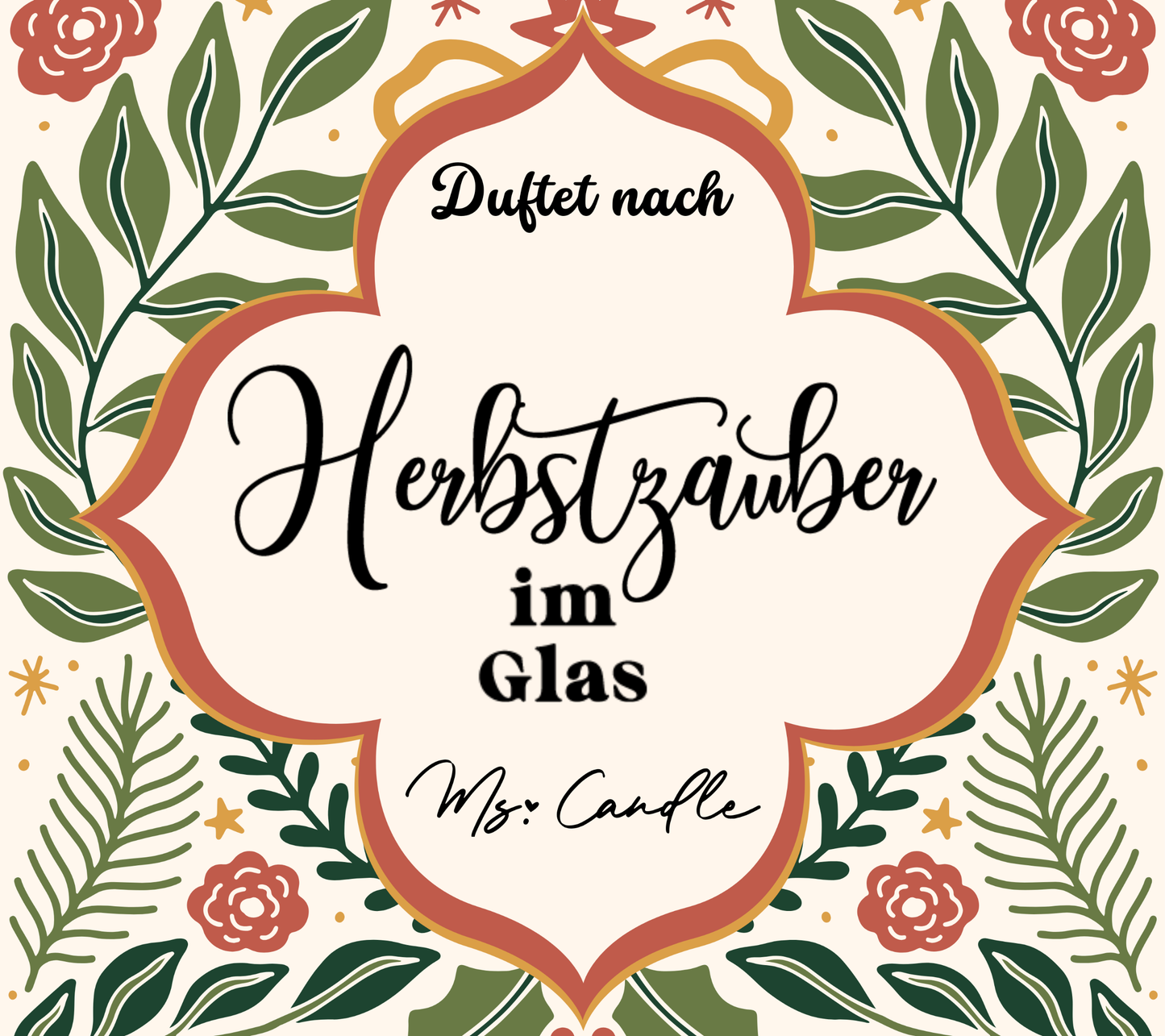 Duftkerze mit Spruch - Herbstzauber im Glas