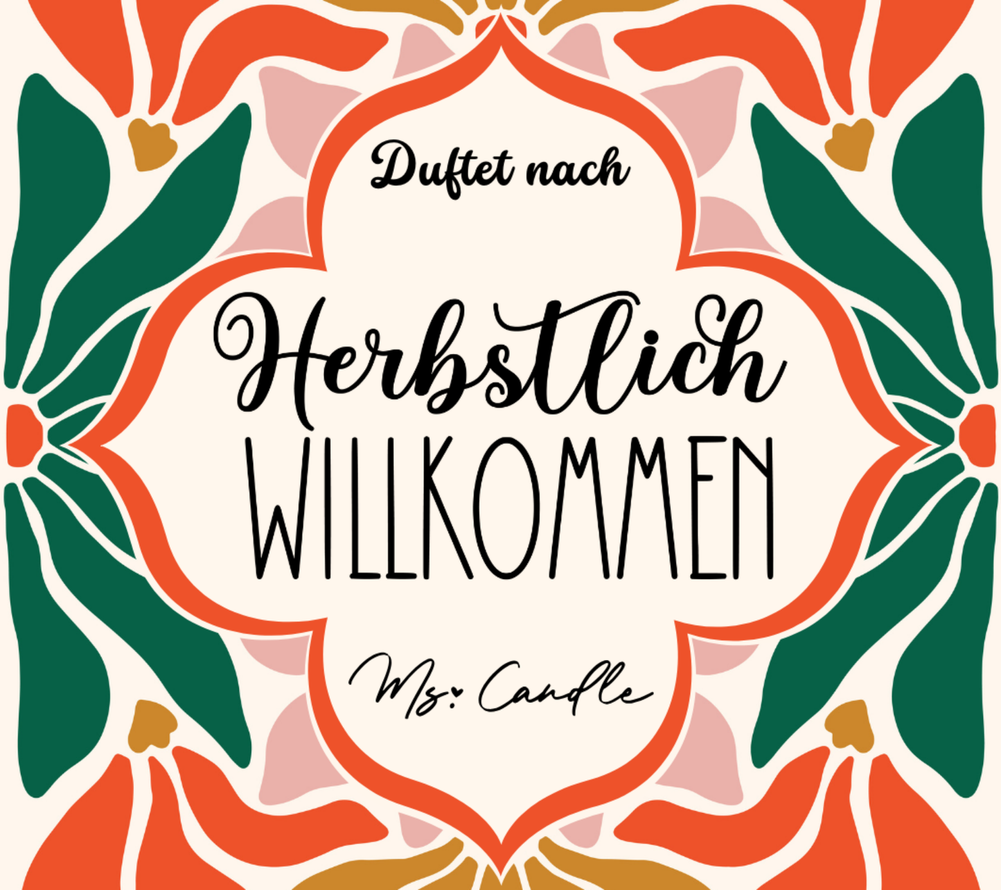 Duftkerze mit Spruch - Herbstlich Willkommen