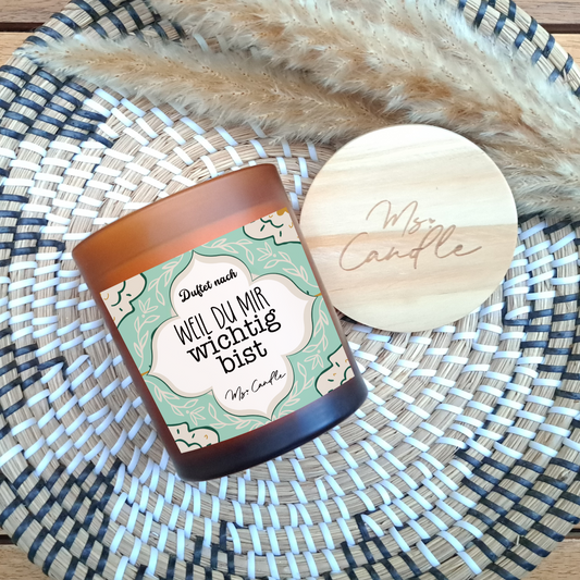 Duftkerze mit Botschaft - Weil du mir wichtig bist