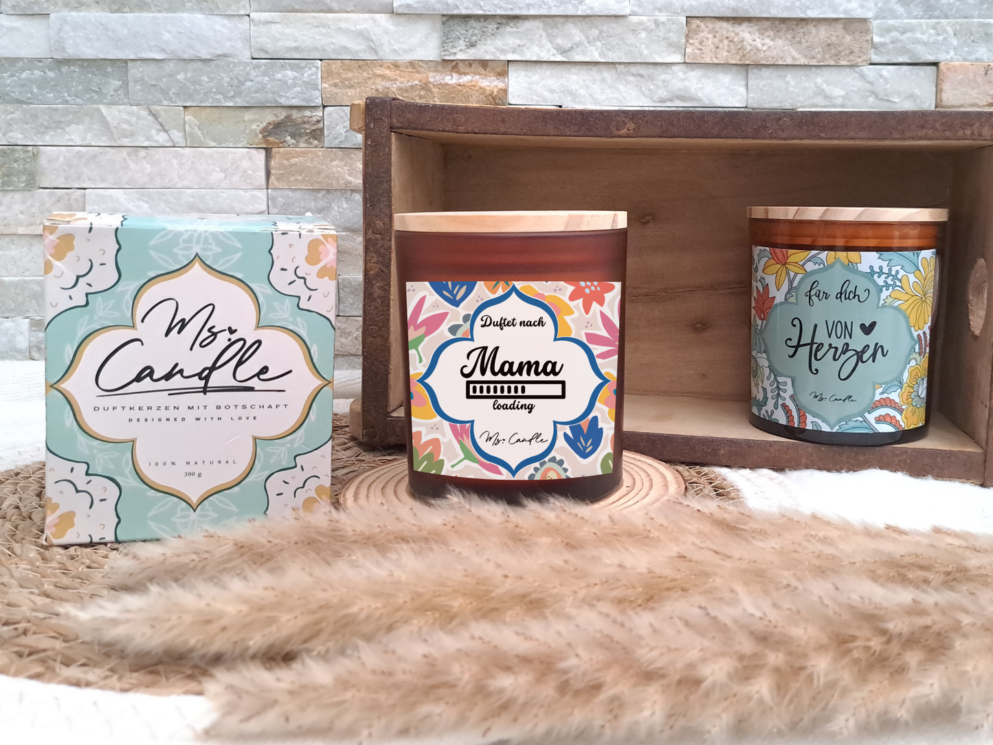 Duftkerze mit Botschaft - Mama Loading