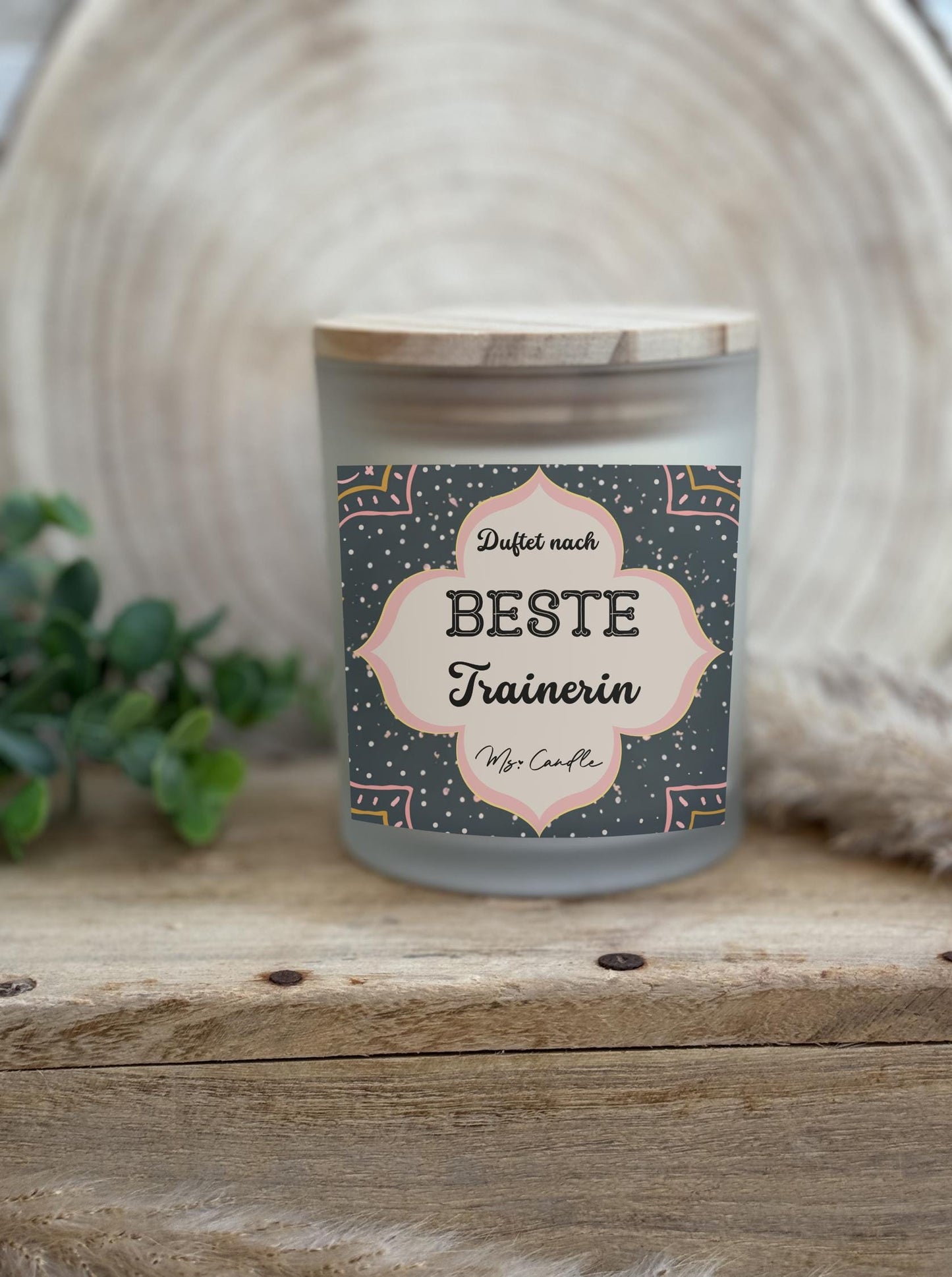 Kerze mit Botschaft - beste Trainerin