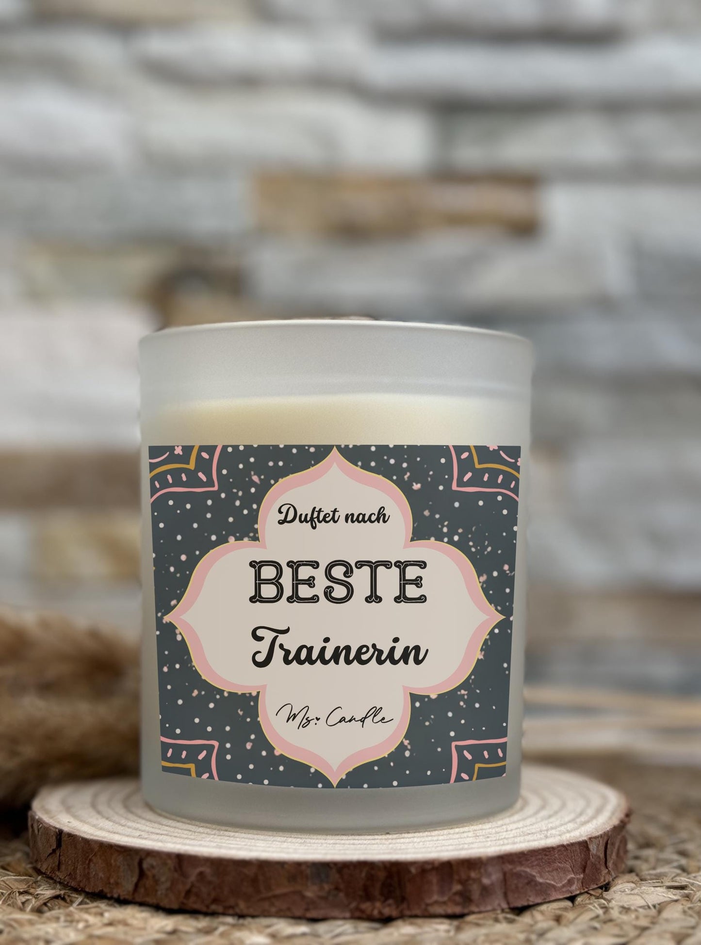 Kerze mit Botschaft - beste Trainerin