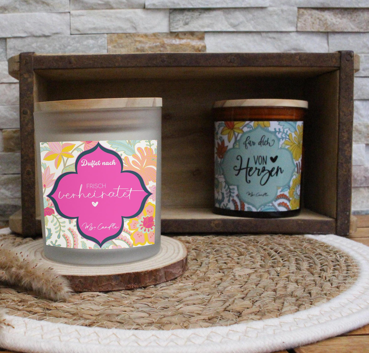 Kerze Hochzeitsgeschenk Ehepaar Hochzeitstag Geschenk Duftkerze mit Spruch Frisch verheiratet Sojawachs Kerze Hochzeit Brautpaar Geschenk
