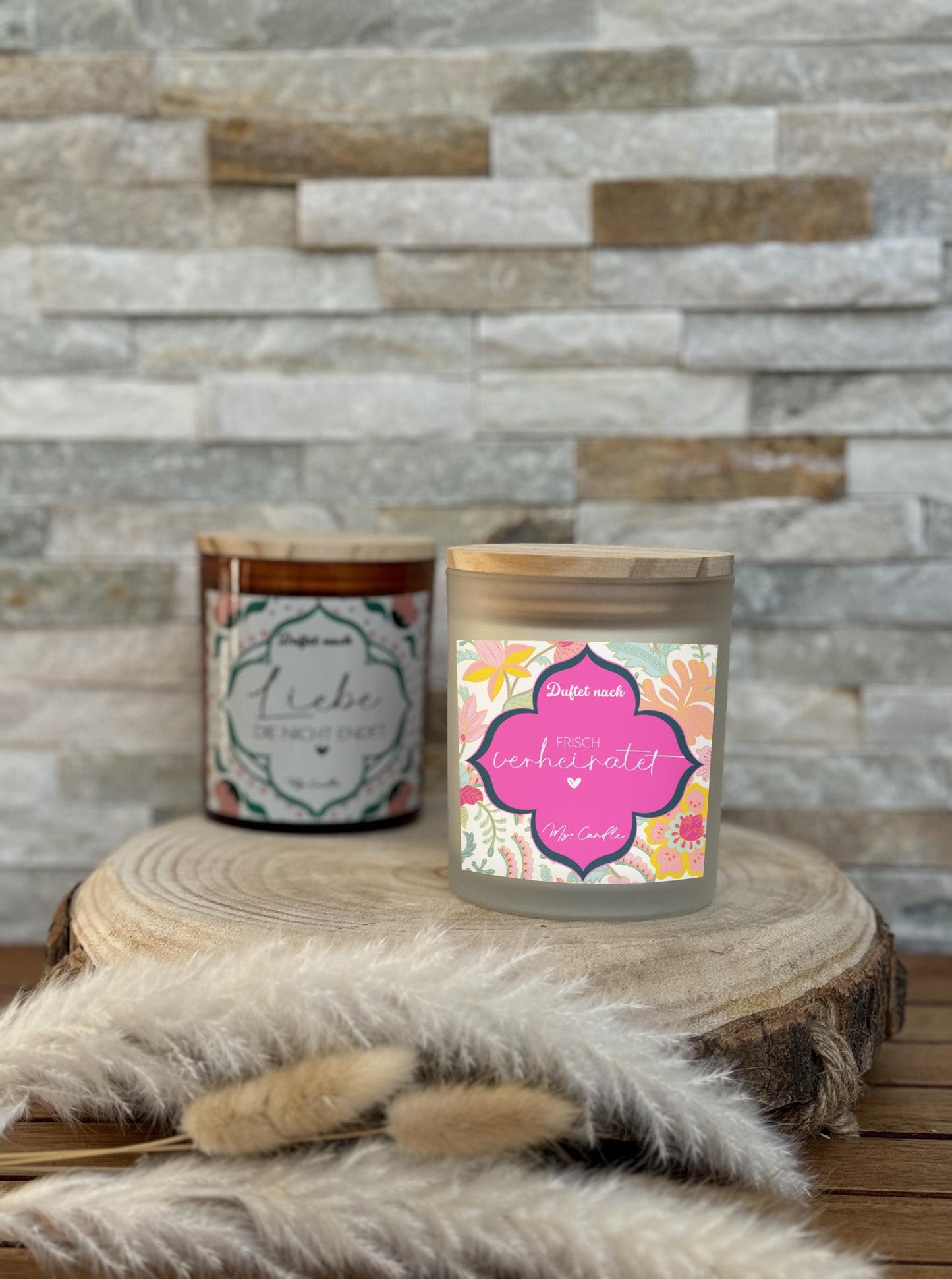 Kerze Hochzeitsgeschenk Ehepaar Hochzeitstag Geschenk Duftkerze mit Spruch Frisch verheiratet Sojawachs Kerze Hochzeit Brautpaar Geschenk