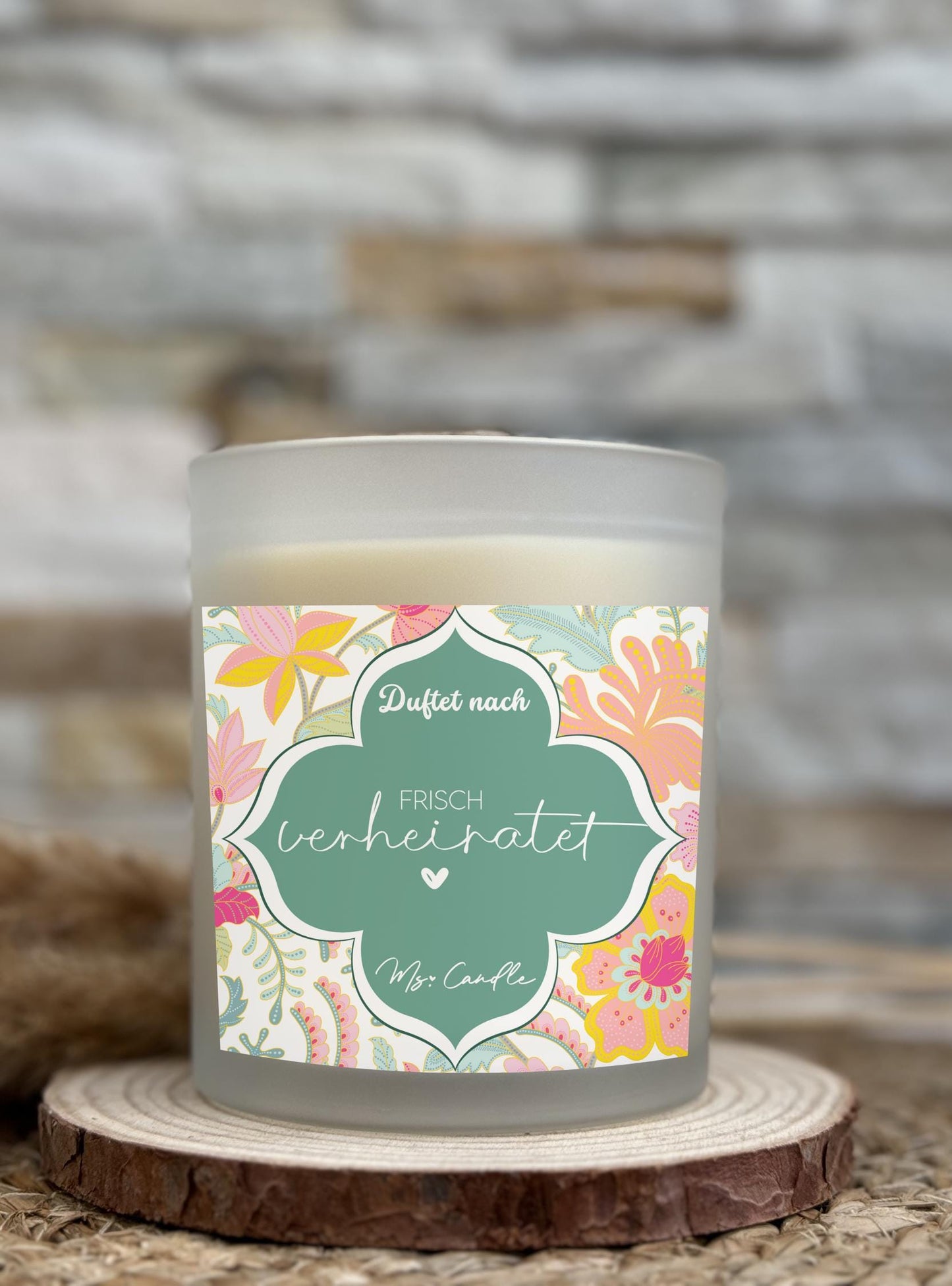 Hochzeitsgeschenk Ehepaar Hochzeitstag Geschenk Duftkerze mit Spruch frisch verheiratet Sojawachs Kerze zur Hochzeit Geschenk für Brautpaar