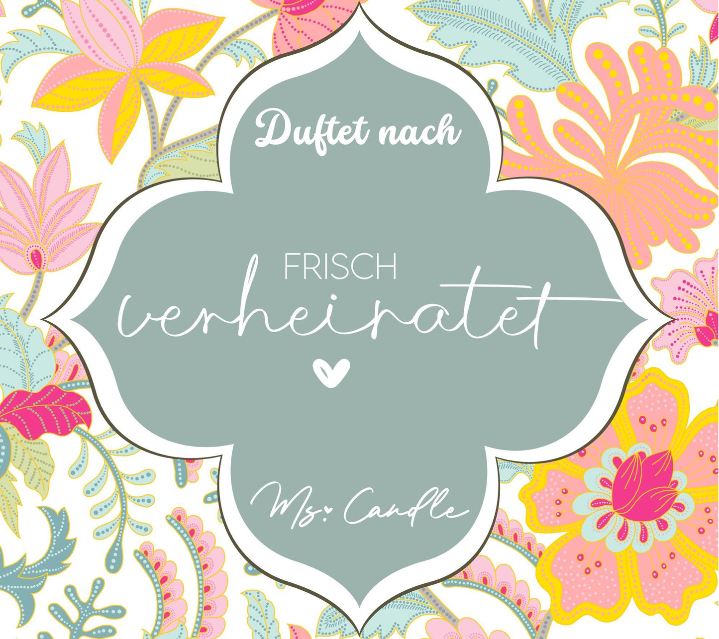 Duftkerze mit Botschaft - Frisch verheiratet
