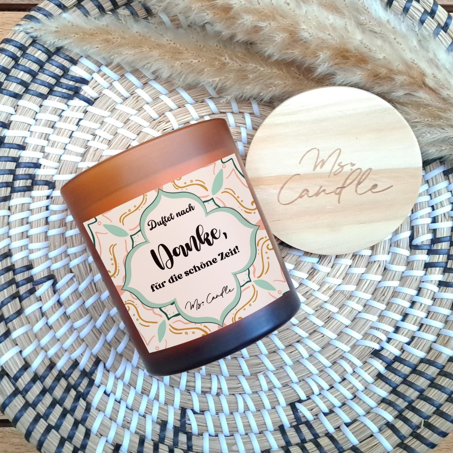 Duftkerze mit Botschaft - Danke, für die schöne Zeit