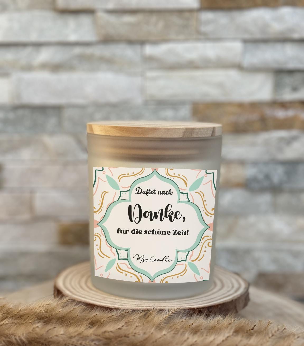 Duftkerze mit Botschaft - Danke, für die schöne Zeit