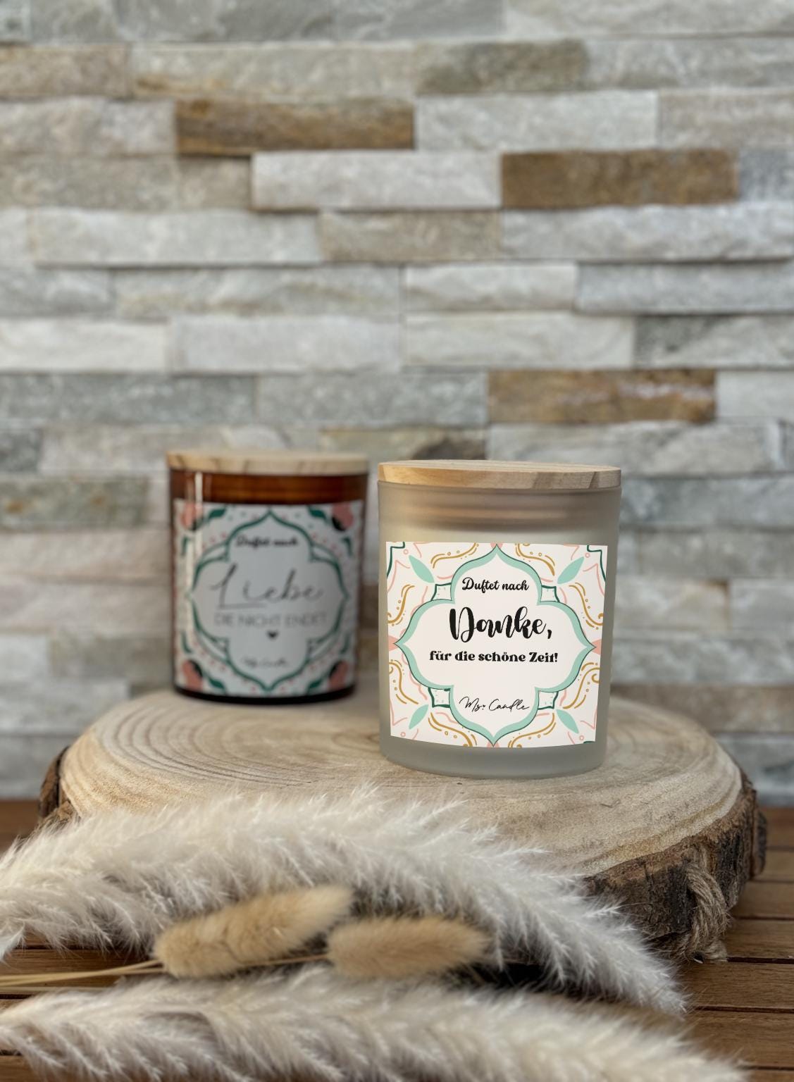 Duftkerze mit Botschaft - Danke, für die schöne Zeit