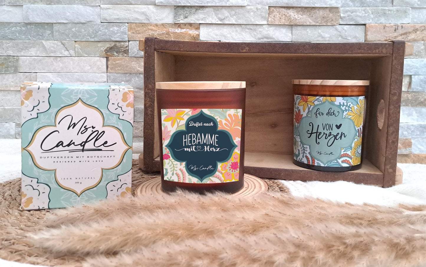 Geschenk für Hebamme Danke Geschenk zum Abschied Hebamme Duftkerze Geschenk mit Spruch Hebamme mit Herz Sojawachs Kerze