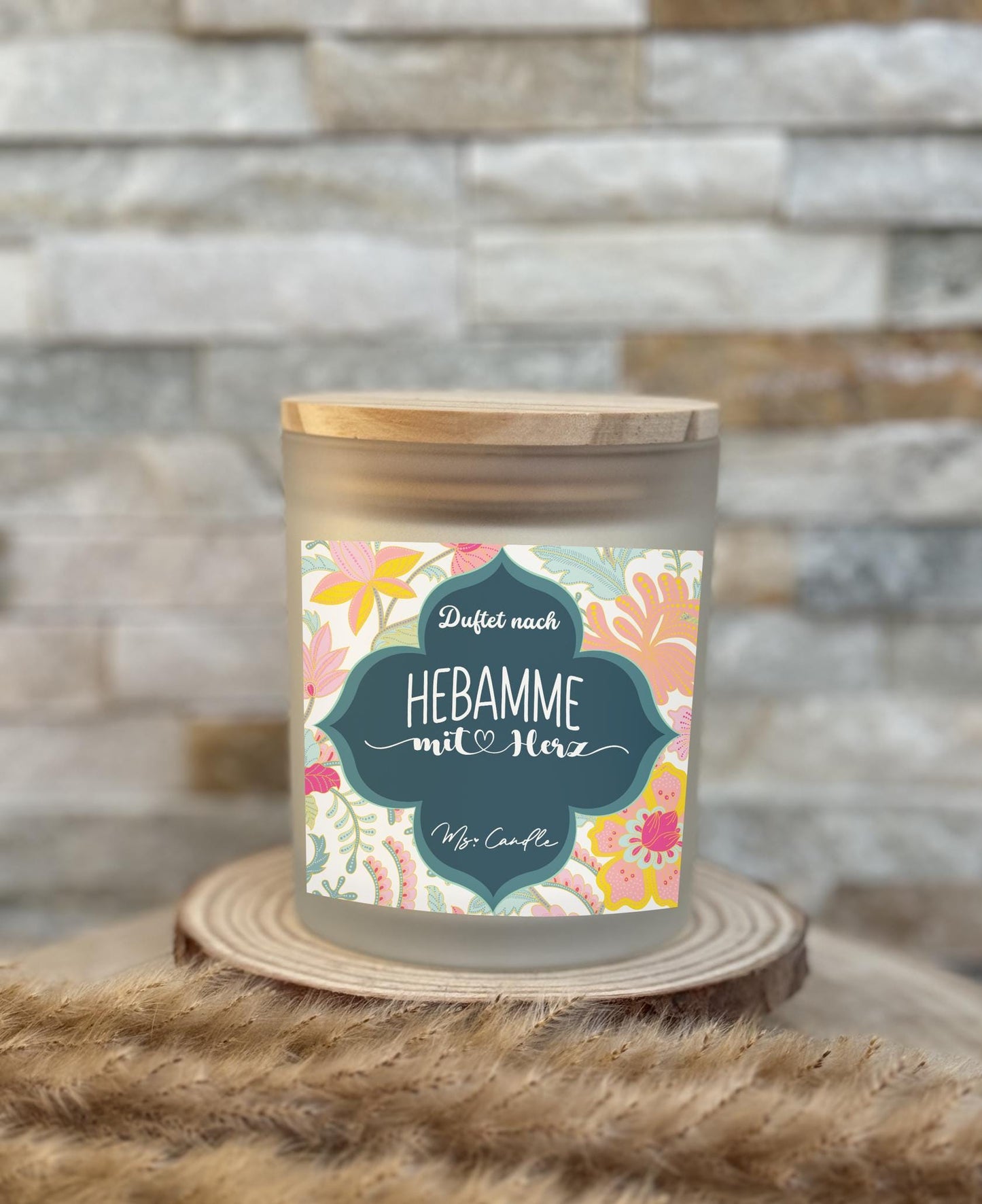 Geschenk für Hebamme Danke Geschenk zum Abschied Hebamme Duftkerze Geschenk mit Spruch Hebamme mit Herz Sojawachs Kerze