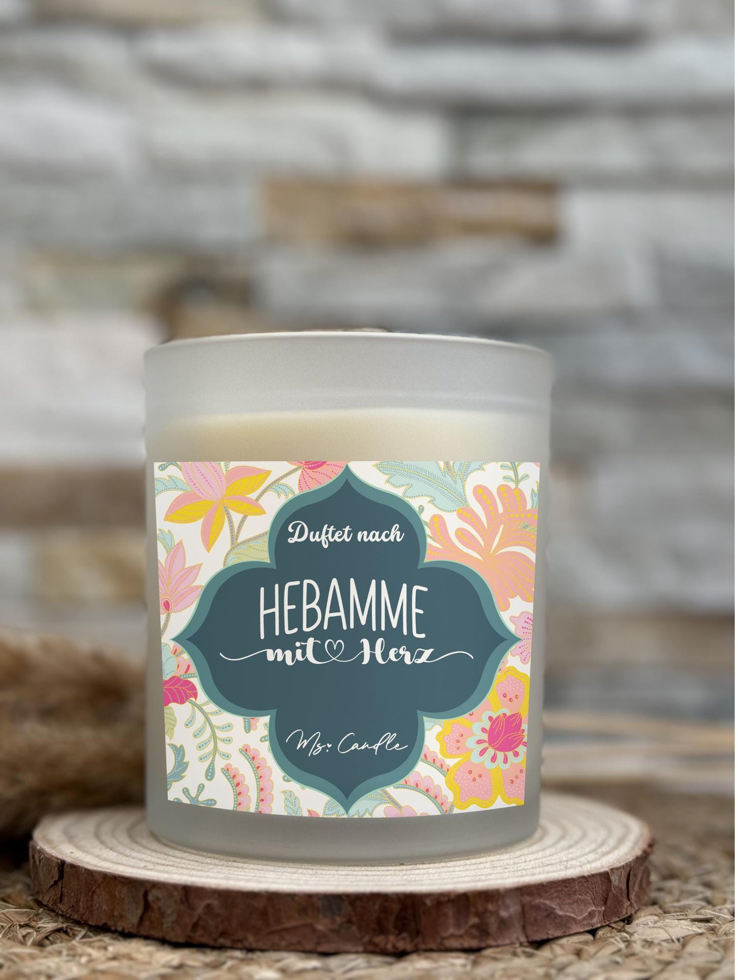 Geschenk für Hebamme Danke Geschenk zum Abschied Hebamme Duftkerze Geschenk mit Spruch Hebamme mit Herz Sojawachs Kerze