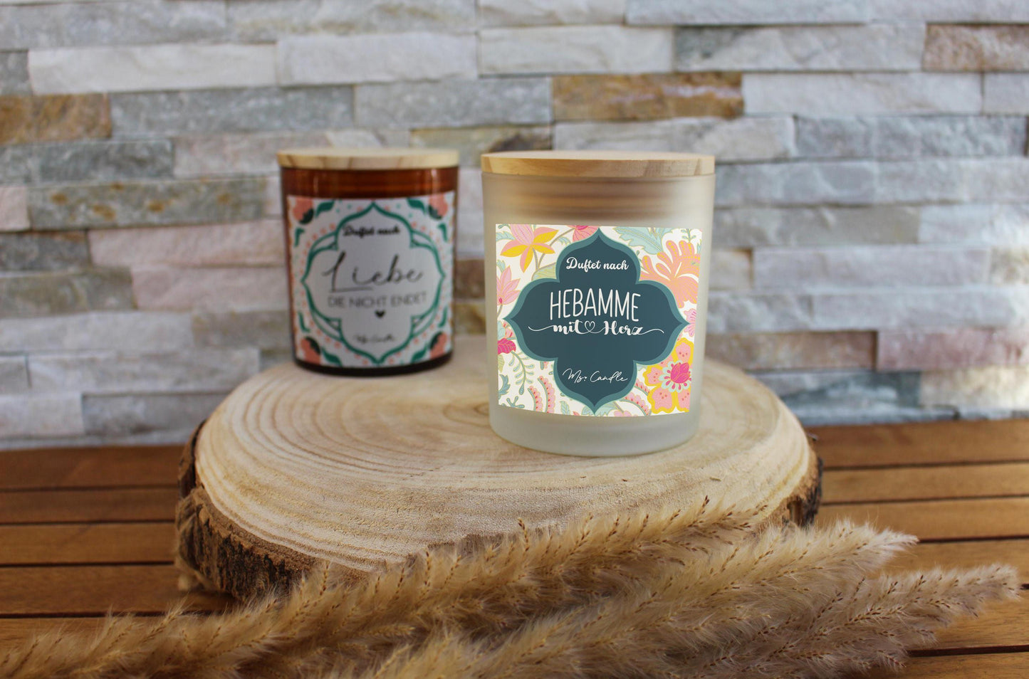Geschenk für Hebamme Danke Geschenk zum Abschied Hebamme Duftkerze Geschenk mit Spruch Hebamme mit Herz Sojawachs Kerze