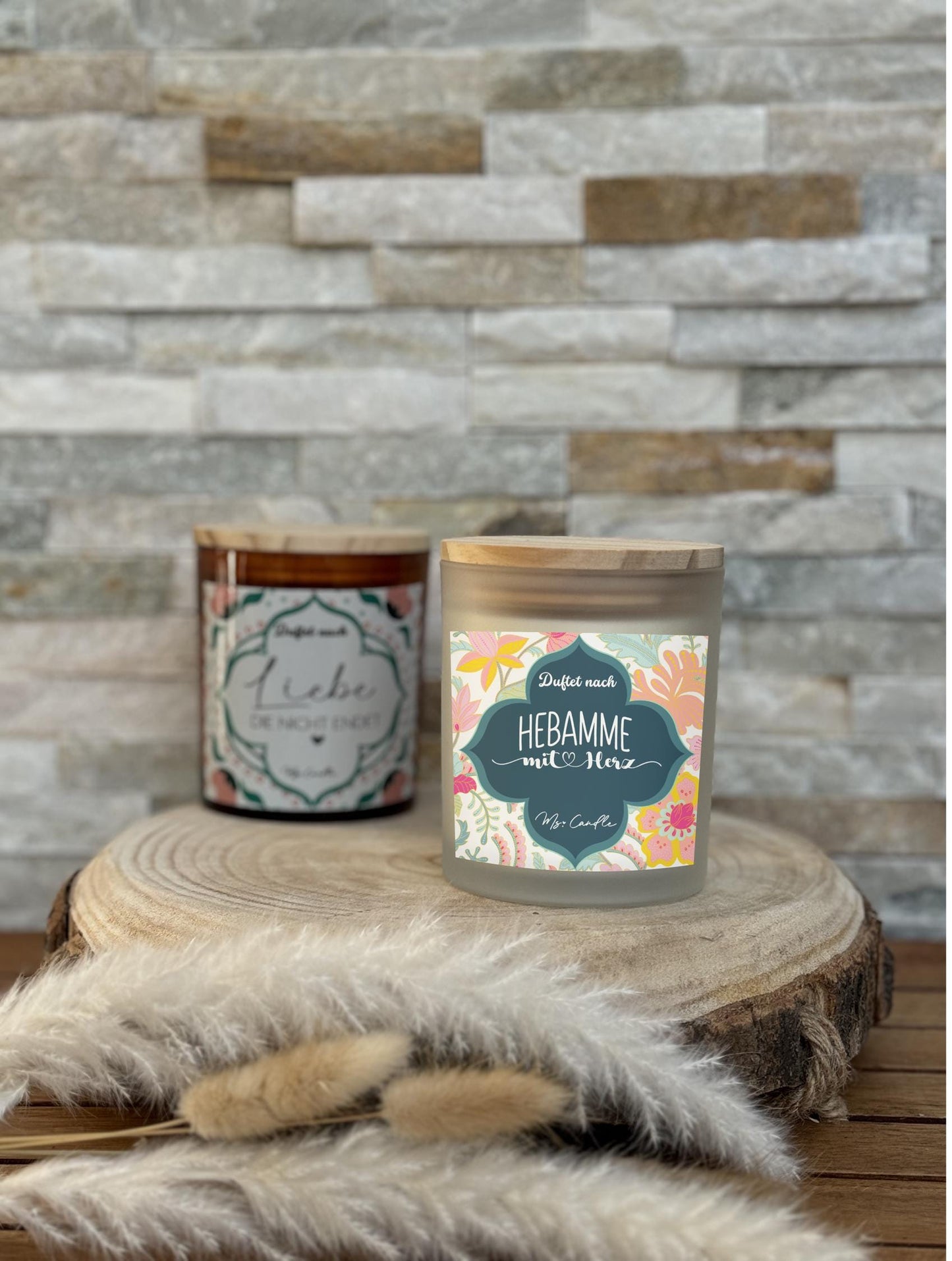 Geschenk für Hebamme Danke Geschenk zum Abschied Hebamme Duftkerze Geschenk mit Spruch Hebamme mit Herz Sojawachs Kerze