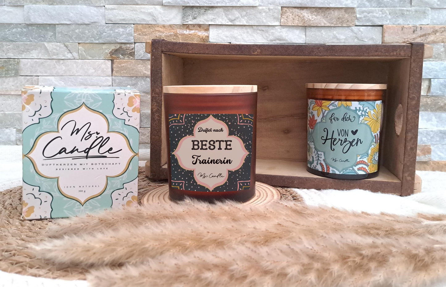Kerze mit Botschaft - beste Trainerin