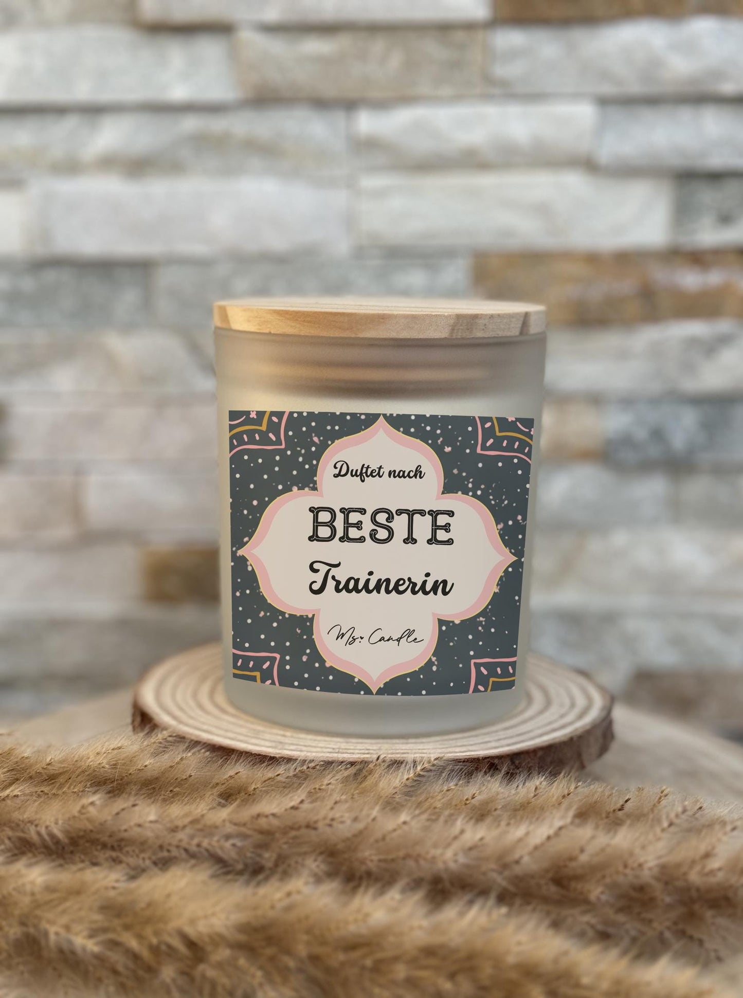 Kerze mit Botschaft - beste Trainerin