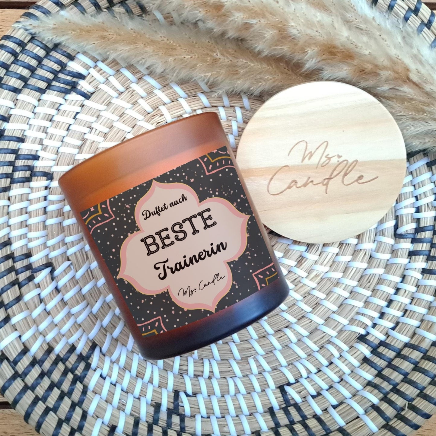 Kerze mit Botschaft - beste Trainerin