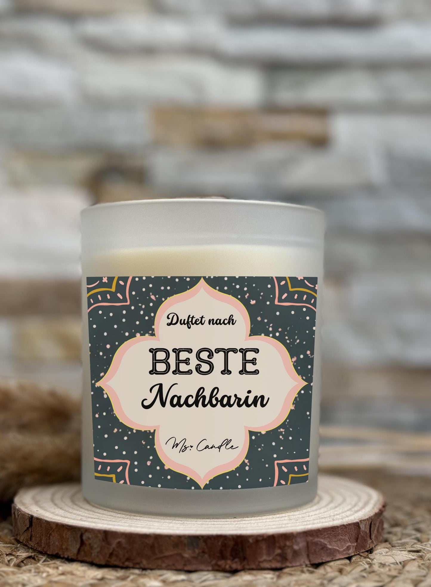Duftkerze mit Botschaft - Beste Nachbarin