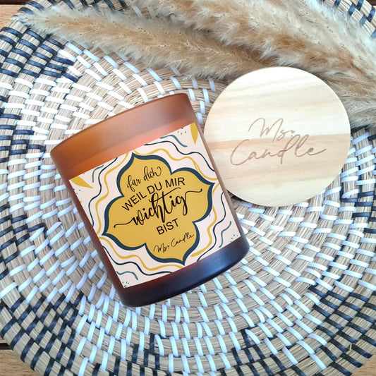 Duftkerze mit Botschaft  - Weil du mir wichtig bist