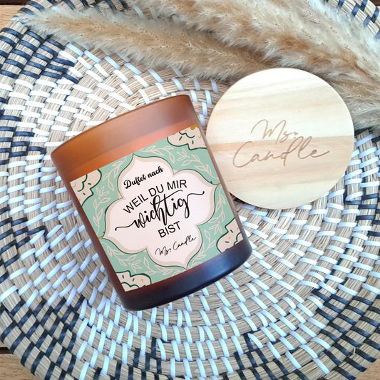 Duftkerze mit Botschaft - Weil du mir wichtig bist