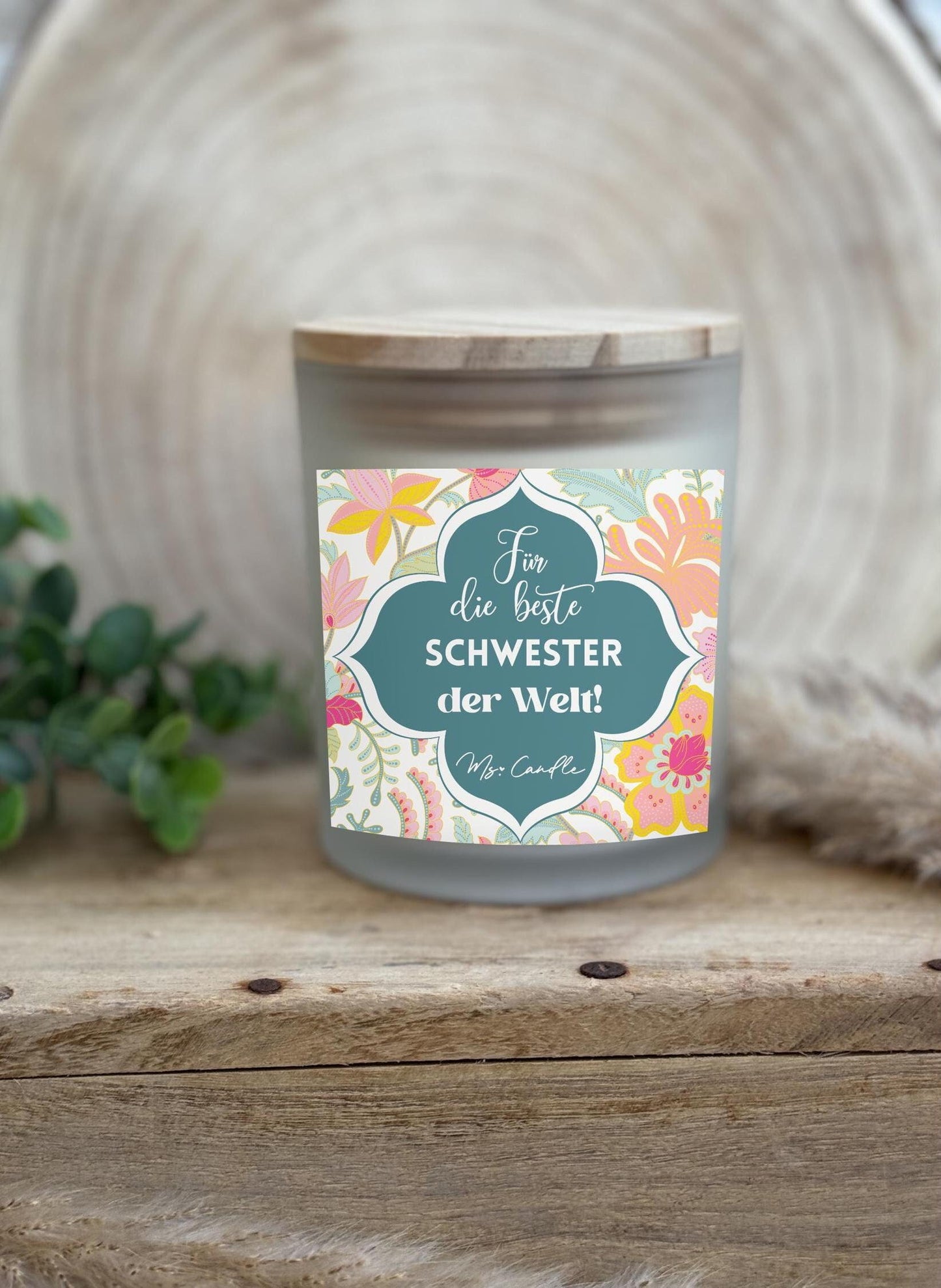 Duftkerze mit Botschaft - Für die beste Schwester der Welt