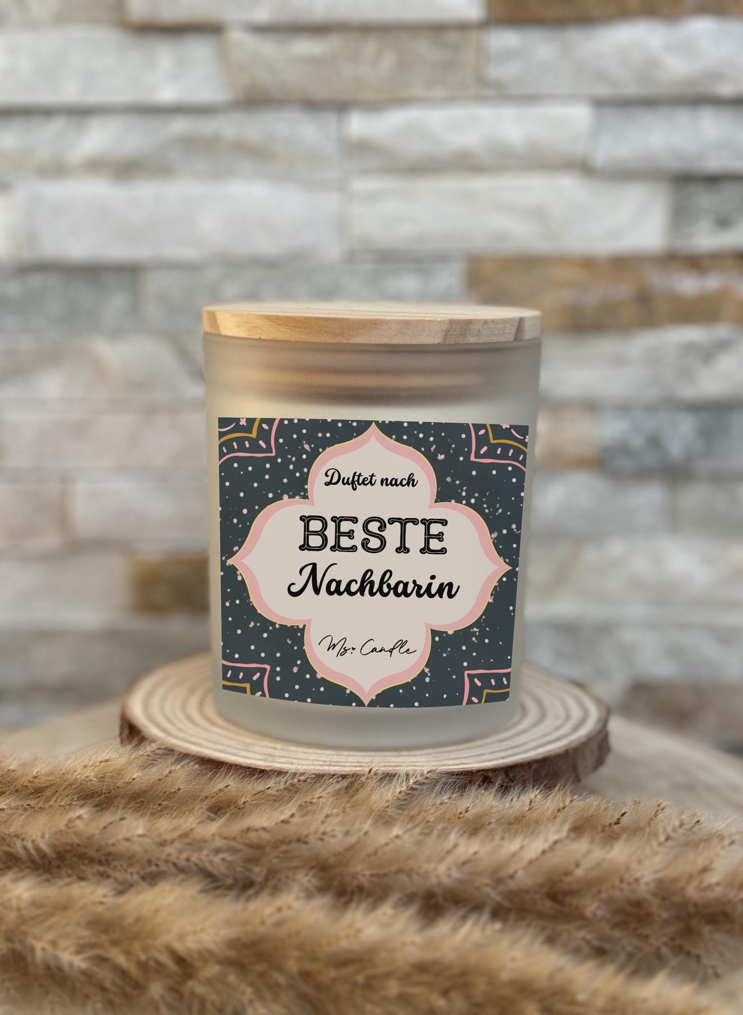 Duftkerze mit Botschaft - Beste Nachbarin