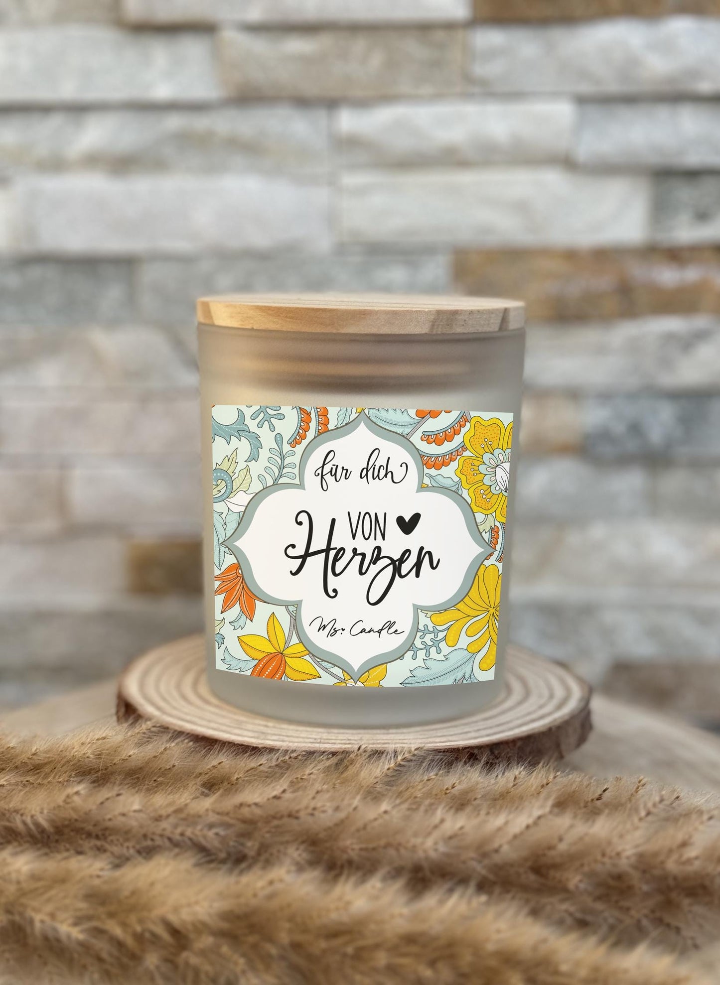 Duftkerze mit Botschaft - für dich von Herzen