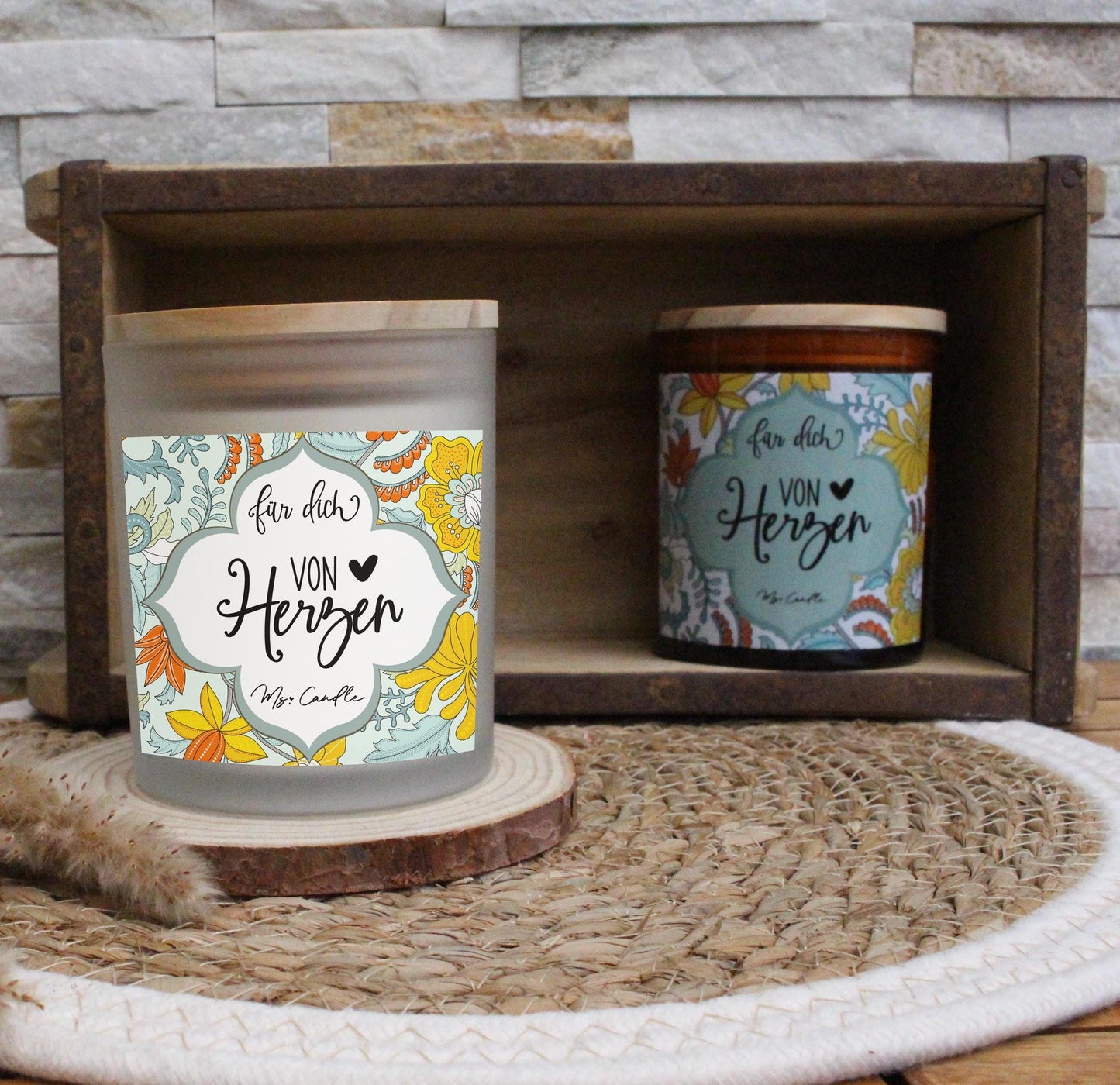 Duftkerze mit Botschaft - für dich von Herzen