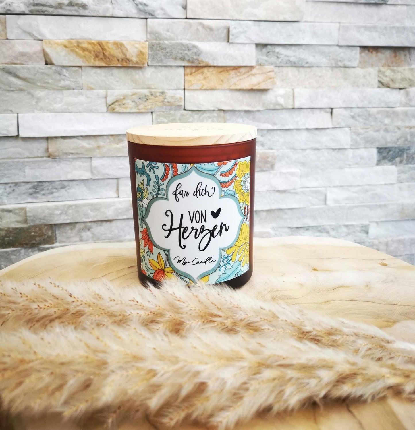 Duftkerze mit Botschaft - für dich von Herzen
