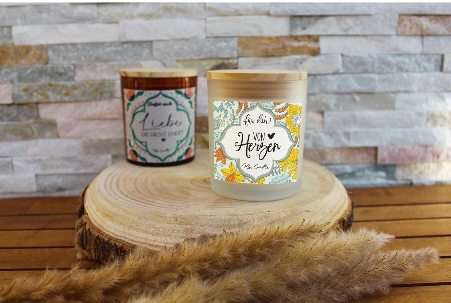 Duftkerze mit Botschaft - für dich von Herzen