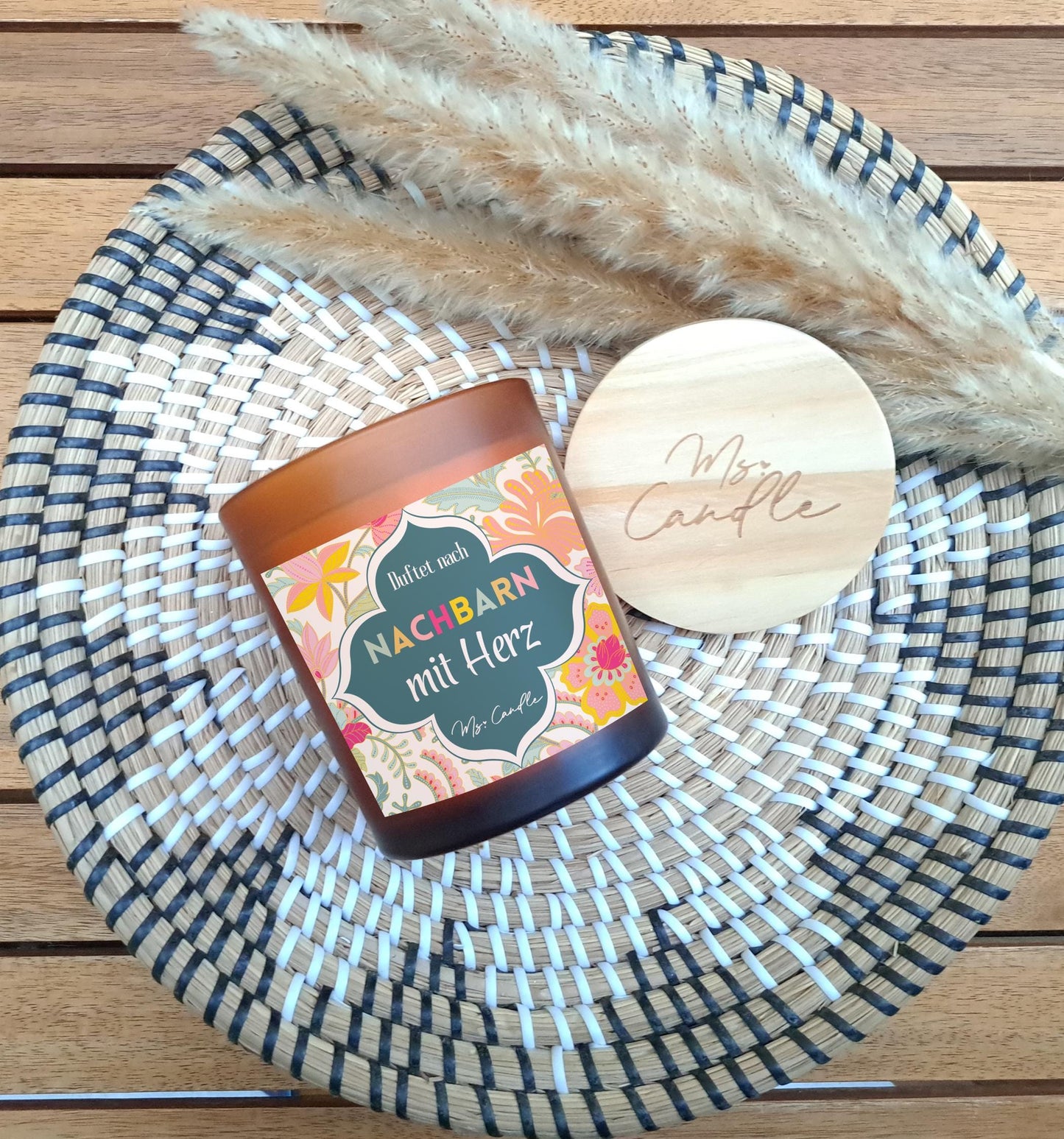 Geschenk für Nachbarn Duftkerze mit Spruch Geschenk zum Geburtstag Sojawachs Kerze mit Botschaft Nachbarn mit Herz Dankeschön Geschenk