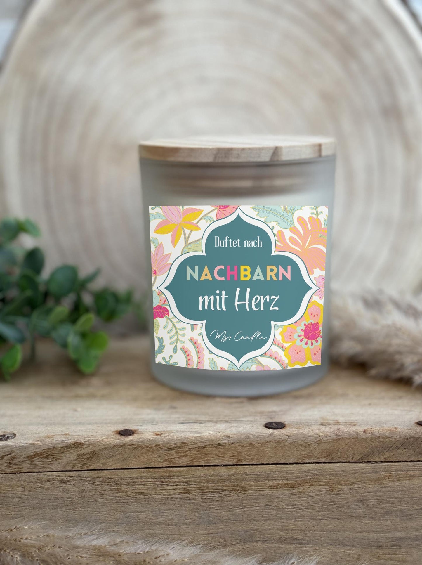 Geschenk für Nachbarn Duftkerze mit Spruch Geschenk zum Geburtstag Sojawachs Kerze mit Botschaft Nachbarn mit Herz Dankeschön Geschenk