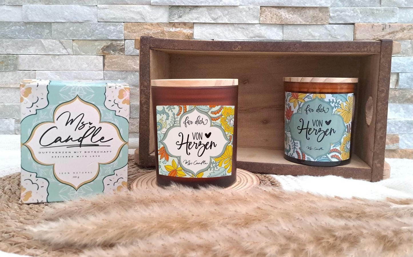 Duftkerze mit Botschaft - für dich von Herzen