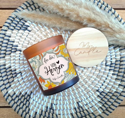 Duftkerze mit Botschaft - für dich von Herzen