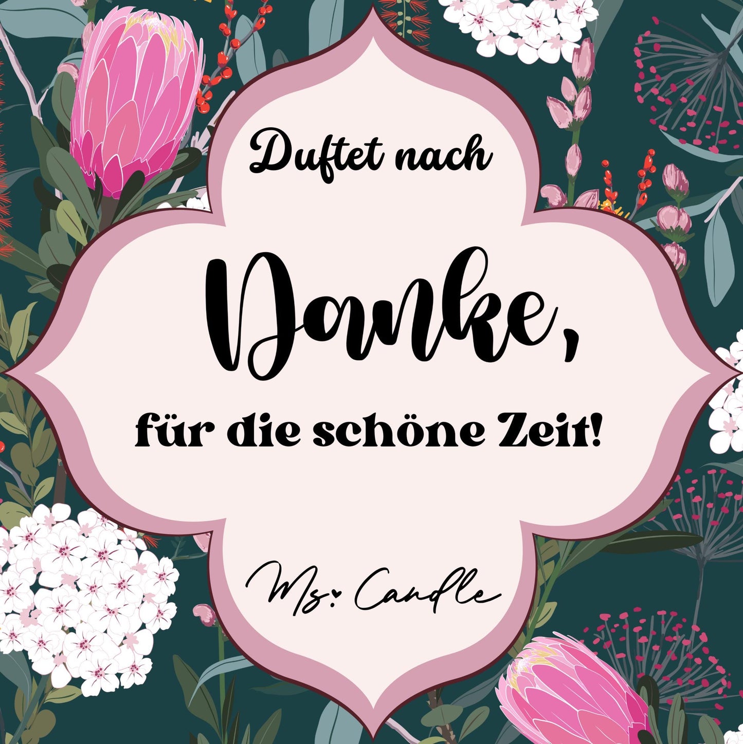 Duftkerze mit Botschaft - Danke für die schöne Zeit