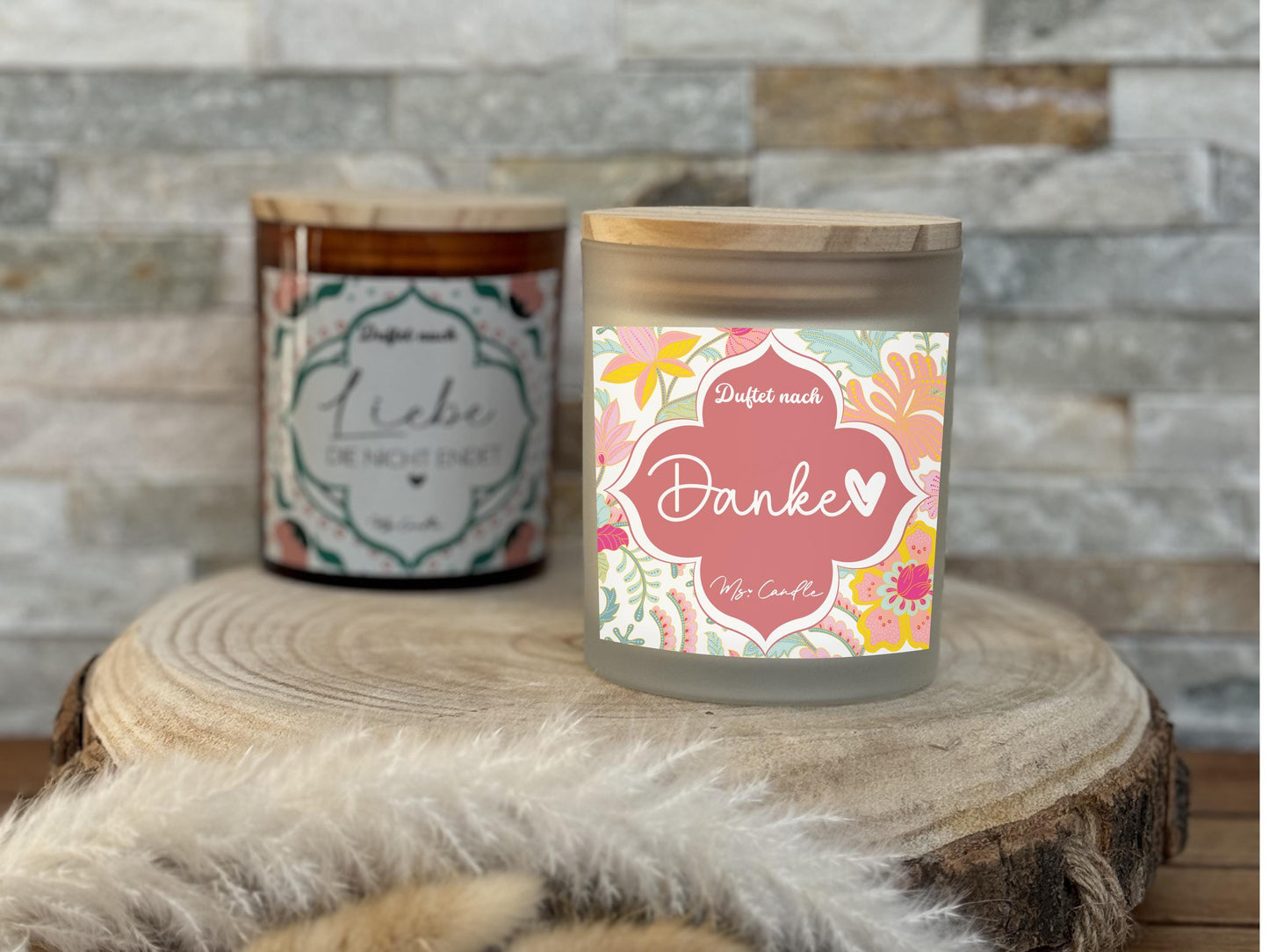 Duftkerze mit Botschaft - Danke