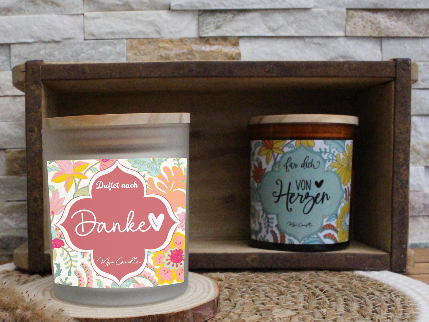 Duftkerze mit Botschaft - Danke