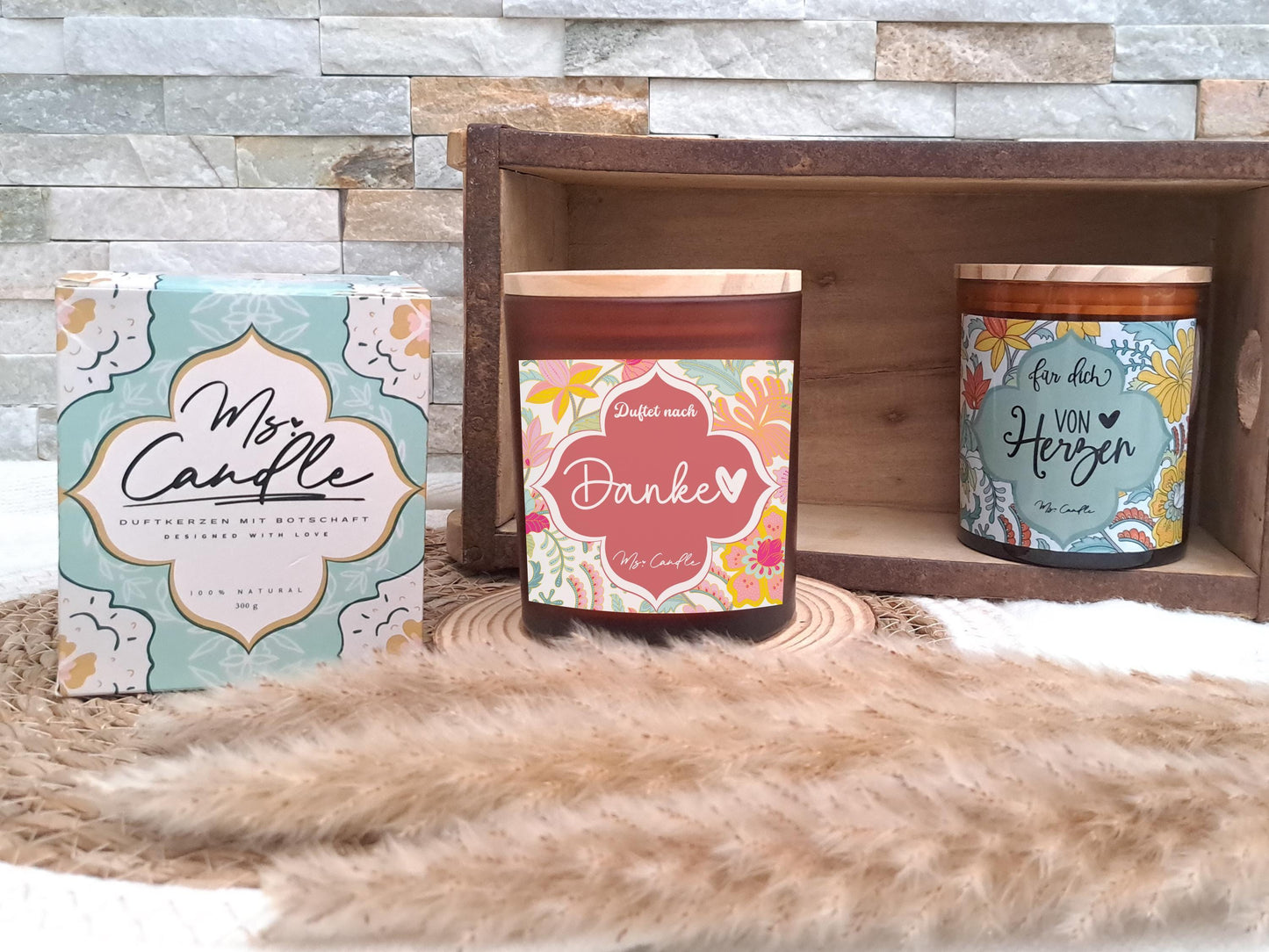 Duftkerze mit Botschaft - Danke