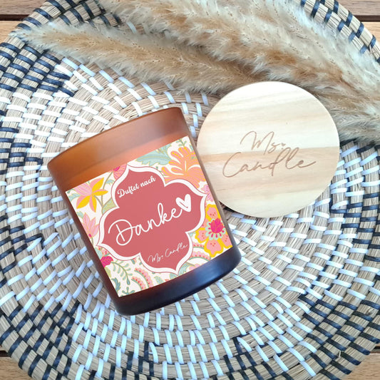 Duftkerze mit Botschaft - Danke