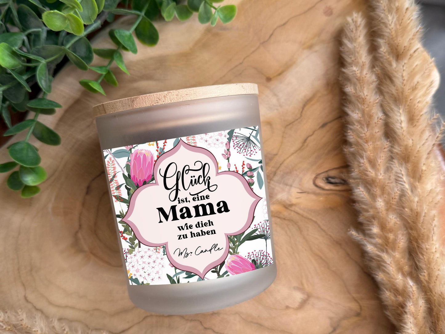 Duftkerze mit Botschaft - Glück ist, eine Mama wie dich zu haben