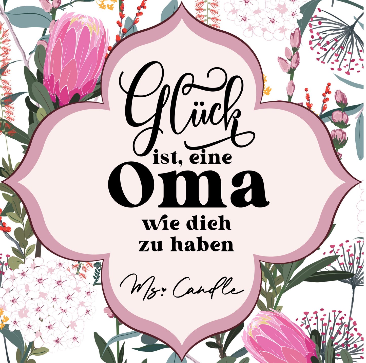 Duftkerze mit Botschaft - Glück ist, eine Oma wie dich zu haben