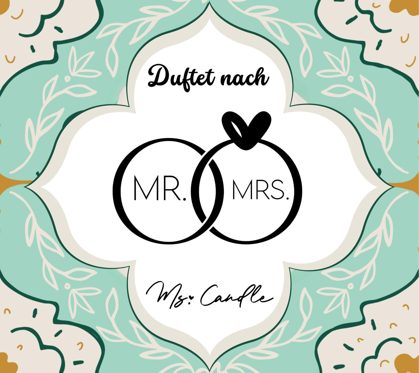 Duftkerze mit Botschaft - Mr. und Mrs.