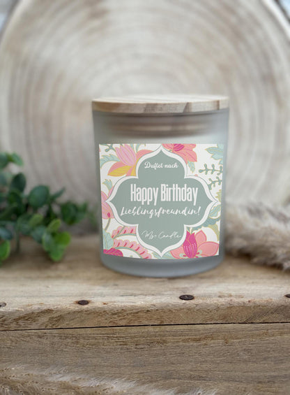 Duftkerze mit Botschaft - Happy Birthday Lieblingsfreundin