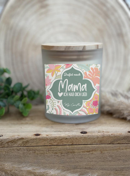 Duftkerze mit Botschaft - Mama ich hab dich lieb