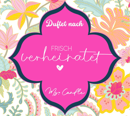 Duftkerze mit Botschaft  - Frisch verheiratet
