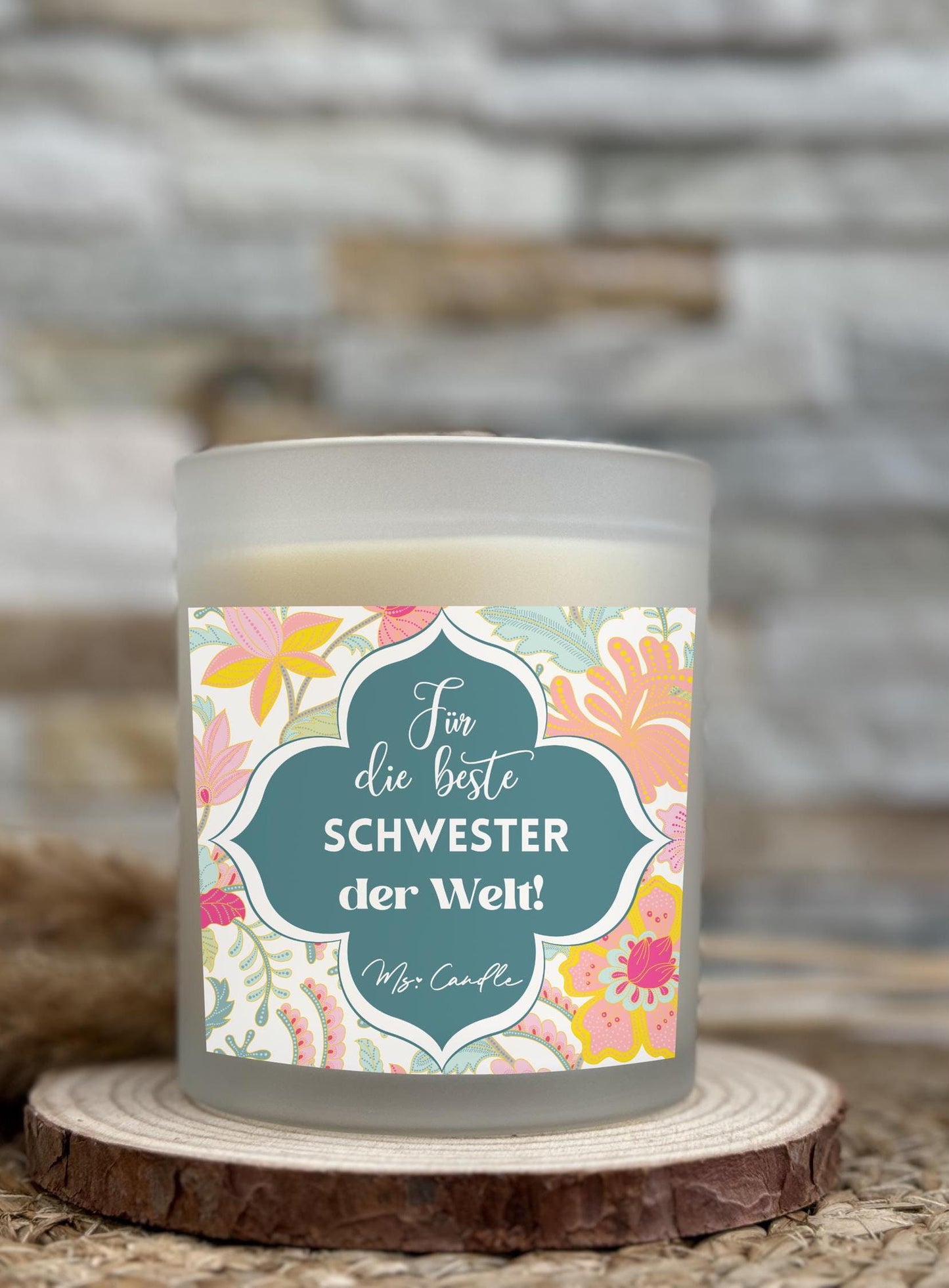 Duftkerze mit Botschaft - Für die beste Schwester der Welt