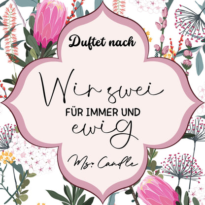 Duftkerze mit Botschaft - Wir zwei für immer und ewig