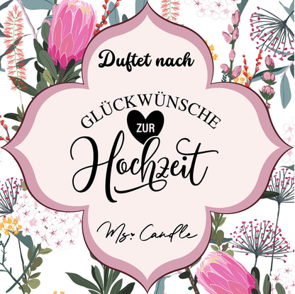 Duftkerze mit Botschaft - Glückwunsch zur Hochzeit