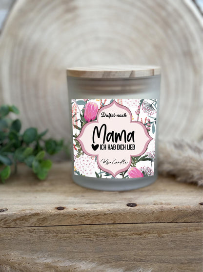 Duftkerze mit Botschaft - Mama ich habe dich lieb